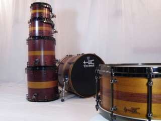 TreeHouse Custom 6 piece Purpleheart/Osage Orange Solid Shell Drumset 
