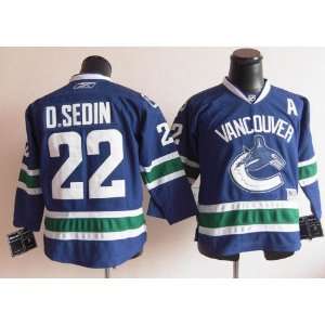  Daniel Sedin Jersey Vancouver Canucks #22 Blue Jersey Hockey Jersey 