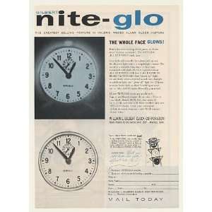  1955 Gilbert Nite Glo Alarm Clock Trade Print Ad (48045 