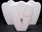 New White Leatherette Necklace Display Easels 10 7/8
