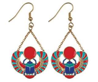 EGYPTIAN WINGED SCARAB EARRINGS.ANCIENT EGYPT JEWELRY  