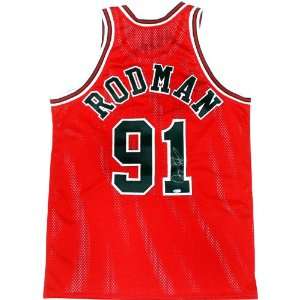 Dennis Rodman Chicago Bulls Red Autographed Jersey