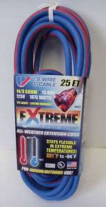 25 14 Gauge Cold Weather Extension Cord w Lighted End  