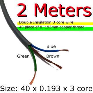   Core Wire Flexible Cable Double Insulation 240V 13A diy Electrical new