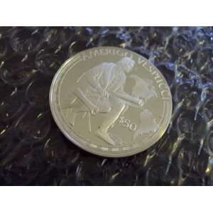   Great Explorers1988 Amerigo Vespucci , Silver Coin 
