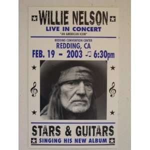  Willie Nelson Face Shot Gig Poster Stars Guitars 