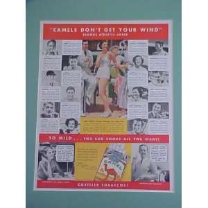   Bill Tilden Tennis & Others 1935 Camel Cigarettes Advertisement