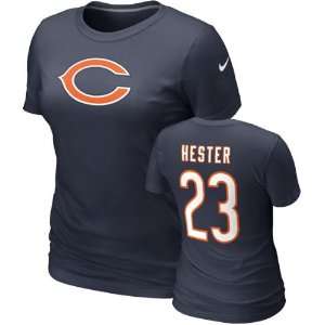 Devin Hester #23 Womens Navy Nike Chicago Bears Name & Number T Shirt