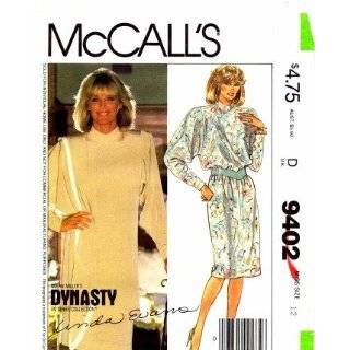 McCalls 9402 Dynasty Linda Evans Nolan Miller Misses Dress Tunic 