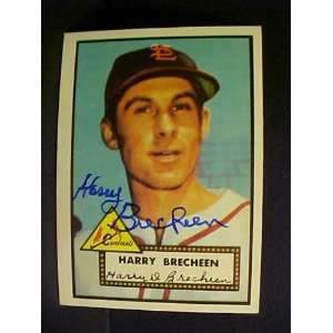 Harry Brecheen St. Louis Cardinals #263 1952 Topps Reprints Signed 