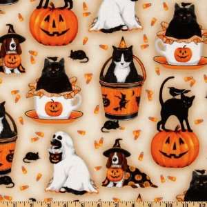   Very Scary Dogs & Cats Straw Fabric By The Yard Arts, Crafts & Sewing