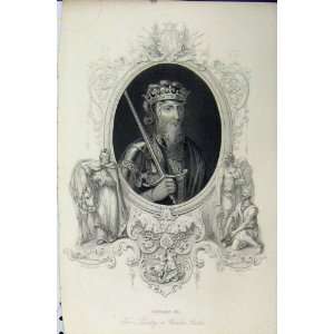  C1850 Antique Portrait King Edward Iii Windsor Castle