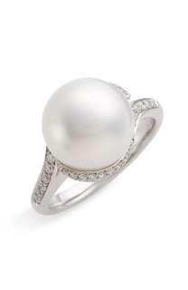 Mikimoto Twist White South Sea Pearl & Diamond Ring  