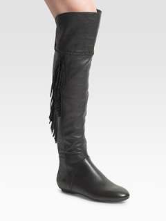 House of Harlow 1960   Over The Knee Fringe Boots    