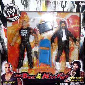  the ROCK and MICK FOLEY   WWE Wrestling Exclusive 2 Pack 