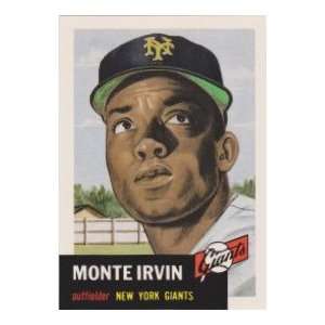  Monte Irvin 1953 Topps Archives Baseball Reprint Card (San 