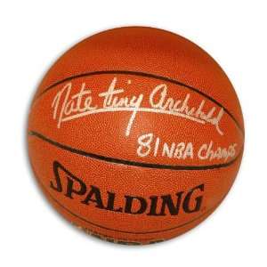 Autographed Nate Archibald Indoor Outdoor NBA Basketball Inscribed 81 