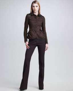 Tweed Peplum Blazer & Boot Cut Pants