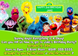 SESAME STREET ELMO BIRTHDAY PARTY INVITATIONS  
