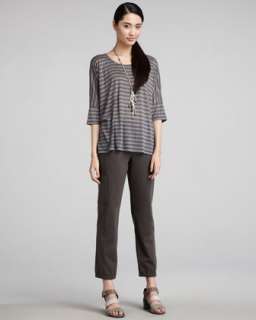 Striped Boxy Top & Cropped Cargo Pants, Womens
