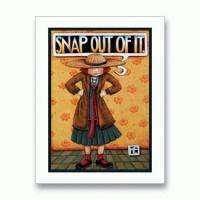 MARY ENGELBREIT SNAP OUT OF IT 5X7 FABRIC BLOCK  
