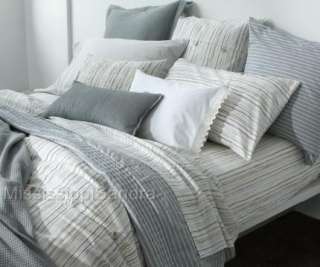 DKNY Pure Comfort THUNDER Euro Pillow Sham GRAY Stripe Organic 