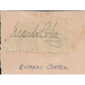 Ricardo Cortez (d. 1977) Hand Signed Album Page   Sports Memorabilia