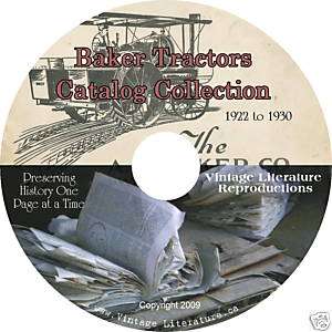 Baker Vintage Farm Tractor Catalogs on CD  