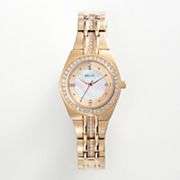 Relic Stainless Steel Rose Gold Tone Crystal and Mother of Pearl Watch