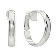 Napier Silver Tone Hoop Clip On Earrings