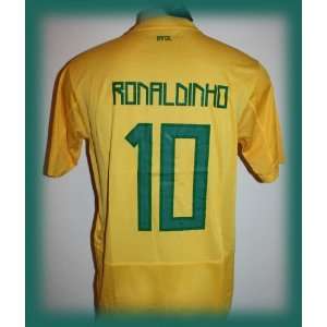  BRAZIL BRASIL HOME RONALDINHO 10 FOOTBALL SOCCER JERSEY 