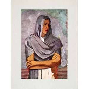  1947 Tipped In Print Rufino Tamayo Portrait Olga Flores 
