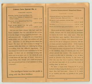 1892 CATALOG LISTERS CHEMICAL WORKS  Listers FERTILIZER  