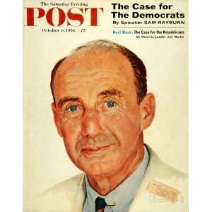  1956 Cover Norman Rockwell Sam Rayburn Democrat Speaker 