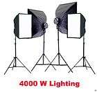 4000 Watt VIDEO FILM PHOTOGRAPHY STUDIO LIGHTING KIT 847263079646 