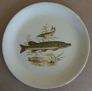   Alfred Meakin Glo White Ironstone Fish Plate Dish England Gilt NICE
