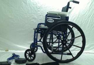   Blue Streak Wheelchair w/ 18 Flip Back Desk Arms and Foot Rest  