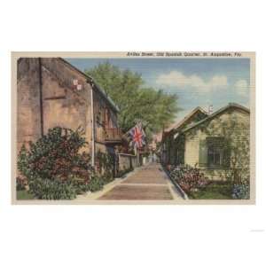 St. Augustine, FL   Aviles St. in Old Spanish Quarter Giclee Poster 