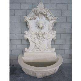 DS RJ 2  CARVED MARBLE LION WALL FOUNTAIN  
