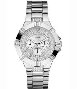 NEW GUESS U12601L1 SILVER NEO PRISM CRYSTALS WATCH  