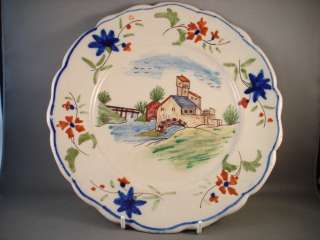   Decorative Plate Hand Painted Pottery French Plate 3 Dots Makers Mark