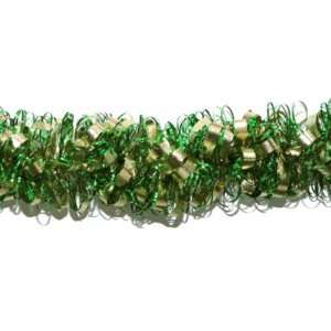 Country Living 12 Ft Vintage Large Curly Tiffany Tinsel Garland   Gold 