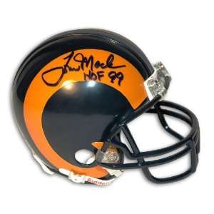 Tom Mack Los Angeles Rams Mini Helmet Inscribed HOF 99 Autographed 