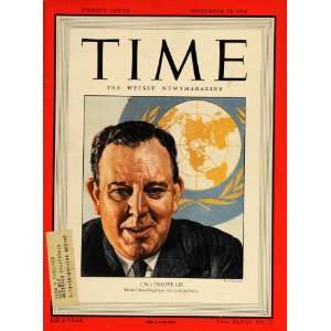  1946 Cover TIME Trygve Lie UN United Nations Chaliapin 