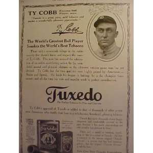 Ty Cobb Detroit Tigers 1915 Tuxedo Tobacco Advertisement Bulletin 
