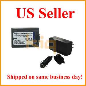 NP FP50 Generic Battery + Car & Wall Charger for Sony  