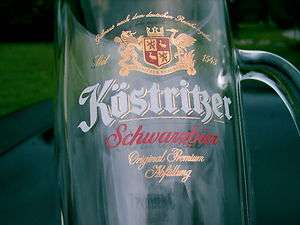KOSTRIKER SCHWARZBIER TALL GERMAN BEER GLASS MUG LOGO 9 DAS ORIGINAL 