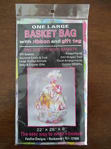  Large BASKET BAG w/ Ribbon and Gift Tag   One size fits most Baskets 
