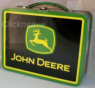 John Deere Tractor Metal Tin Toy Lunch Box Tote NEW  