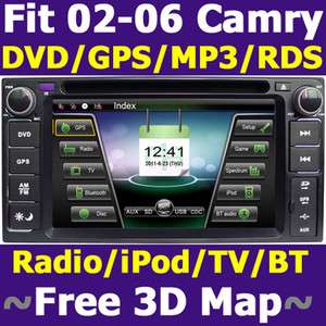 Free 3D Map Indash Car DVD Player GPS Navigation for Toyota Camry 